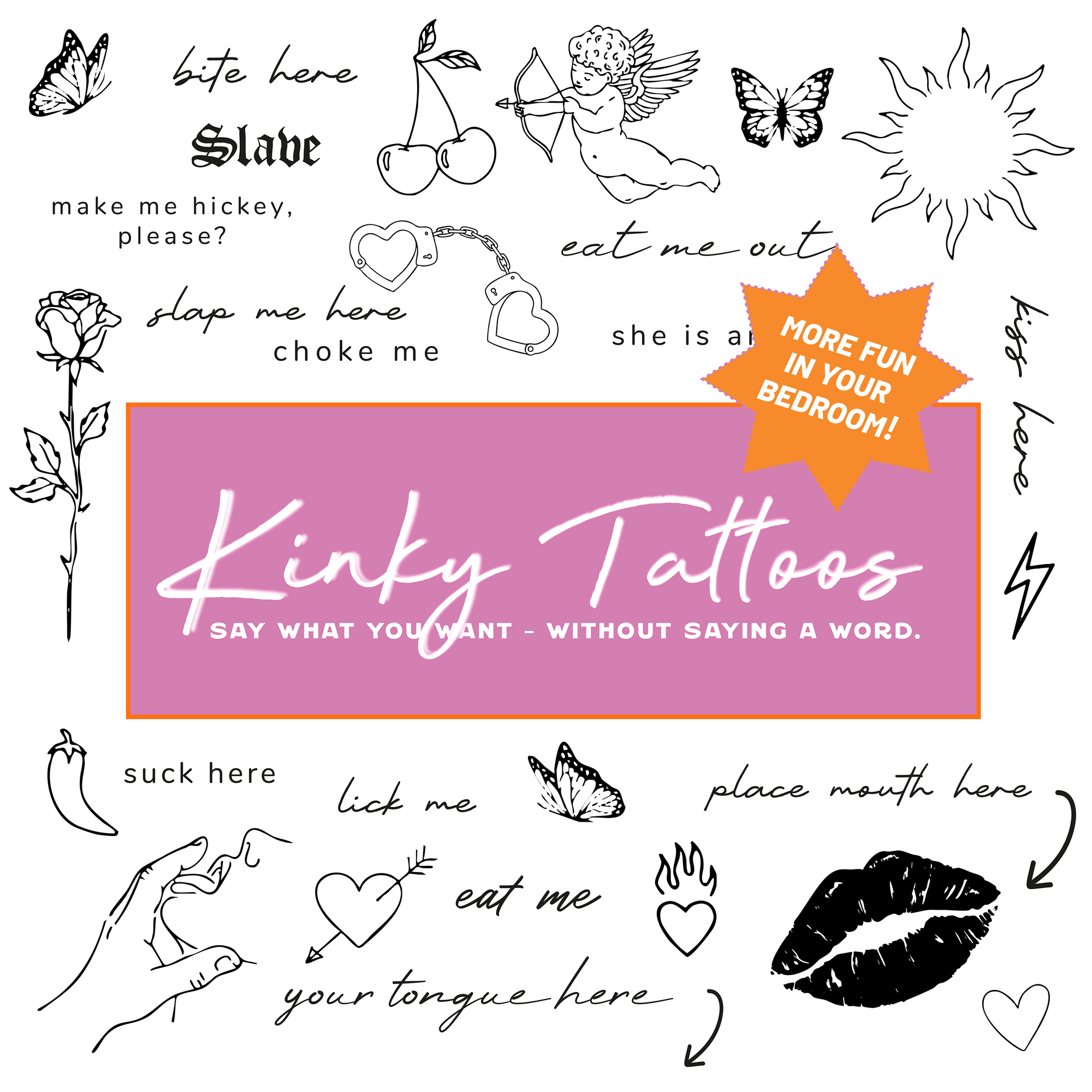 Kinky Klebetattoo-Set für mehr Spaß im Bett